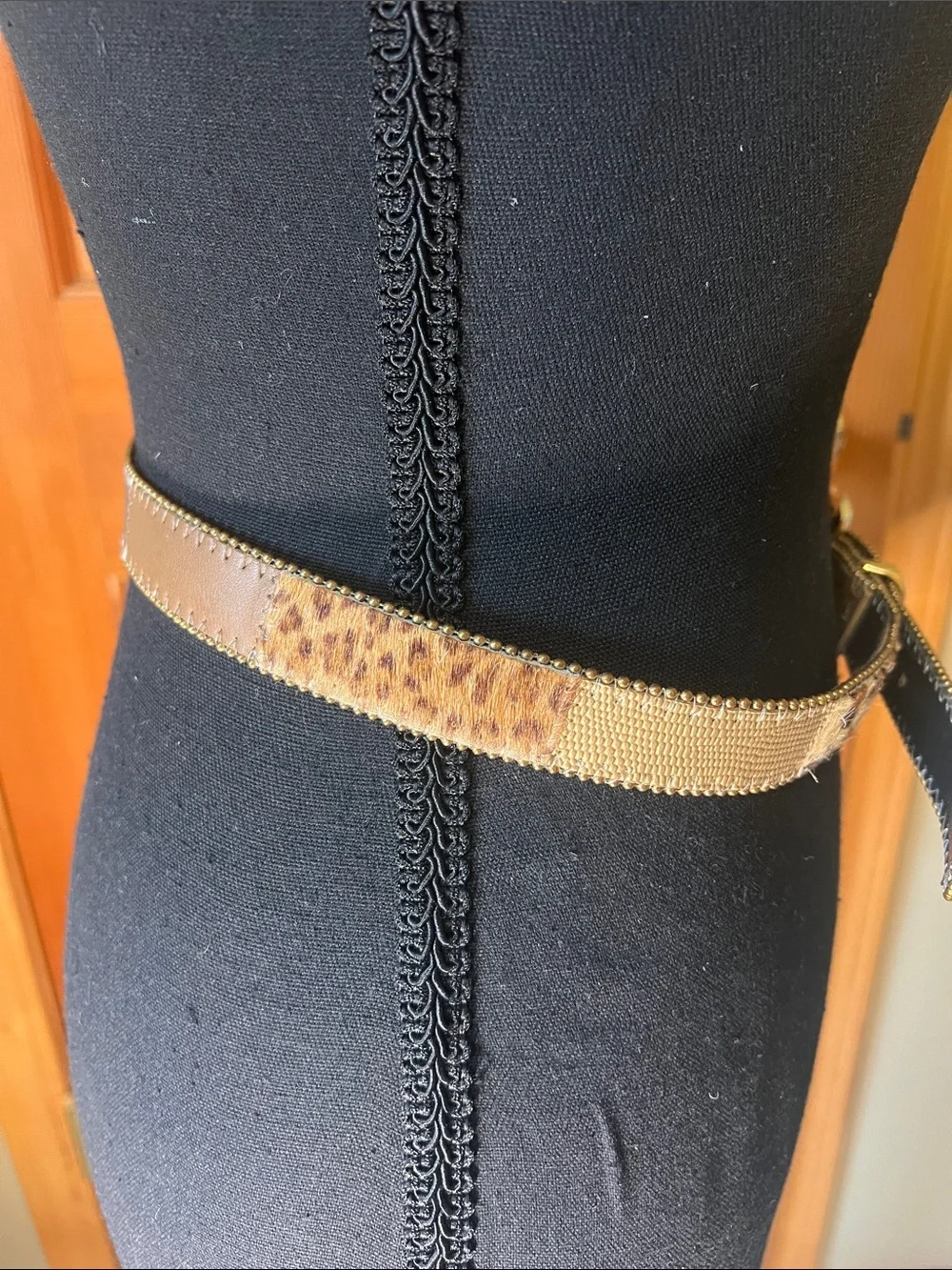 Women's Leopard Print Gold Accent Belt - Brand = Elite